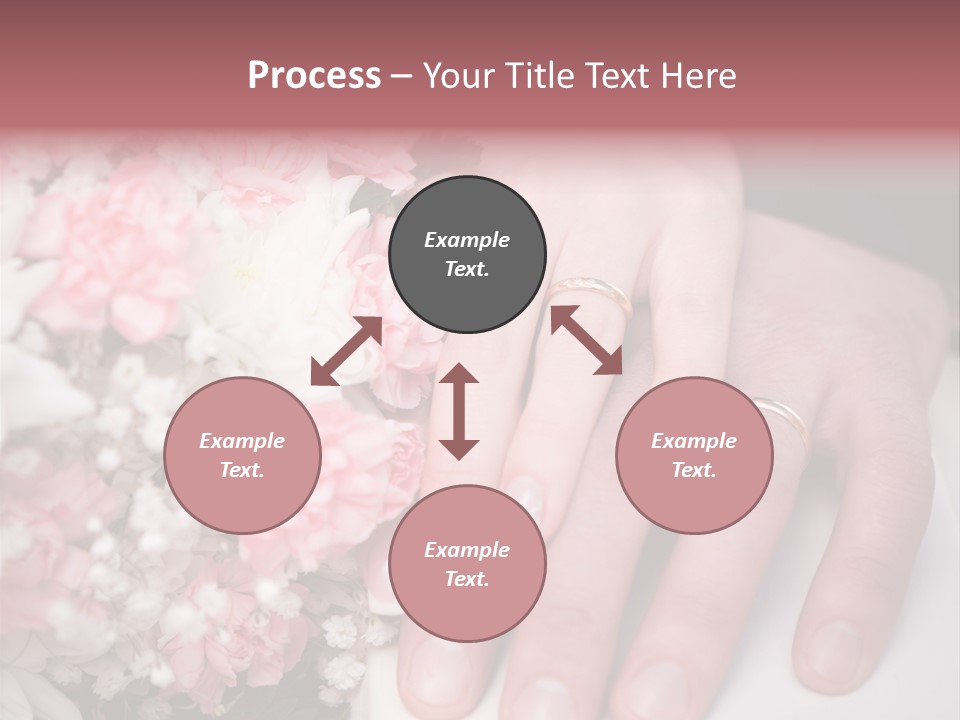 A Bride And Groom Holding A Bouquet Of Flowers PowerPoint Template
