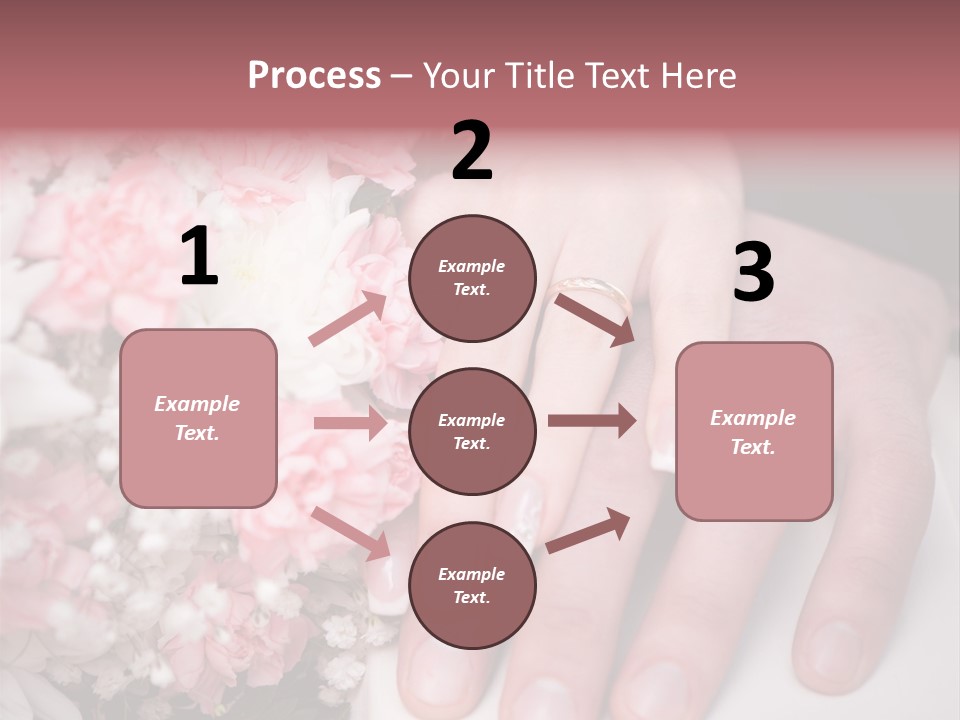 A Bride And Groom Holding A Bouquet Of Flowers PowerPoint Template
