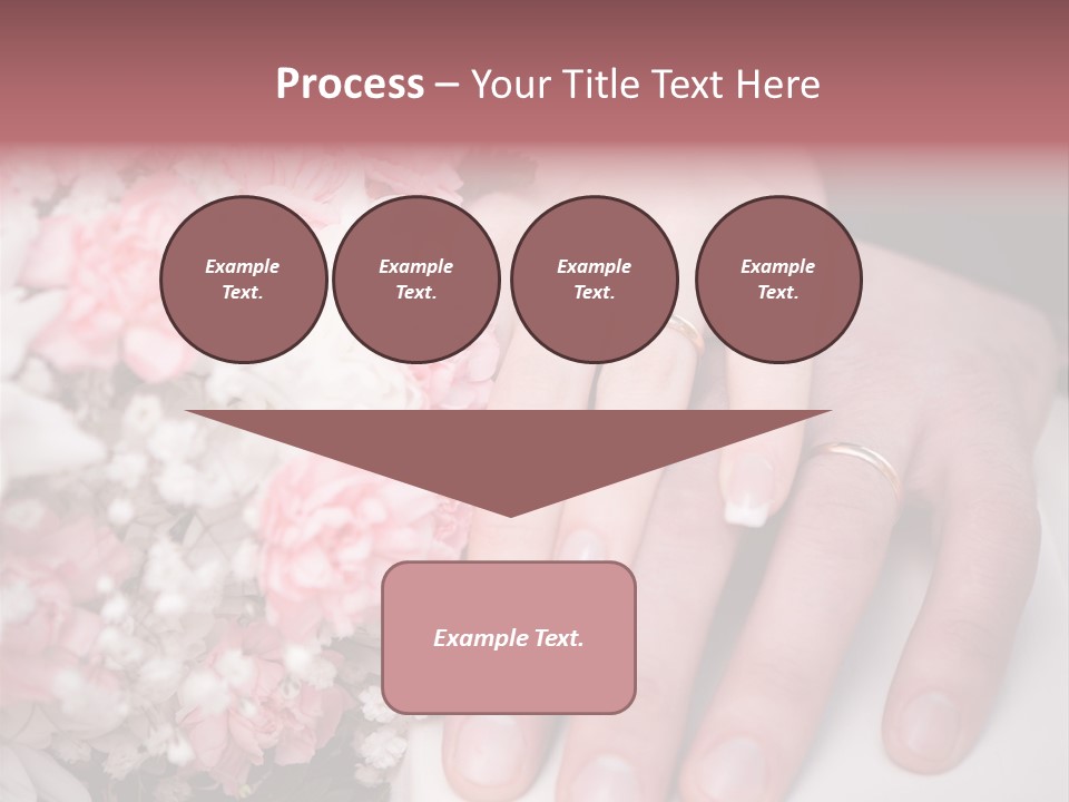 A Bride And Groom Holding A Bouquet Of Flowers PowerPoint Template