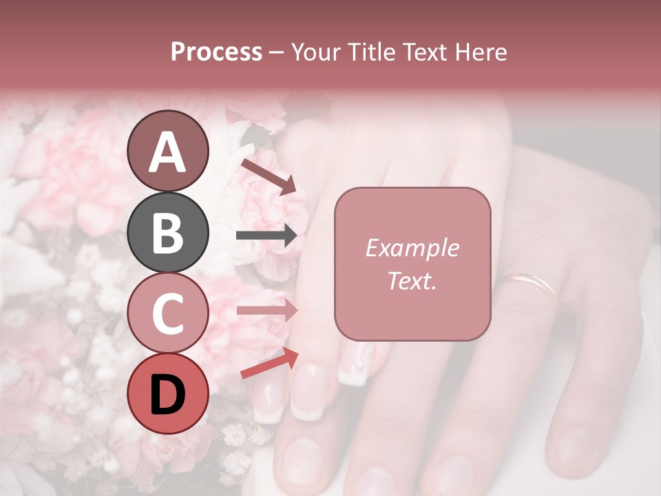 A Bride And Groom Holding A Bouquet Of Flowers PowerPoint Template