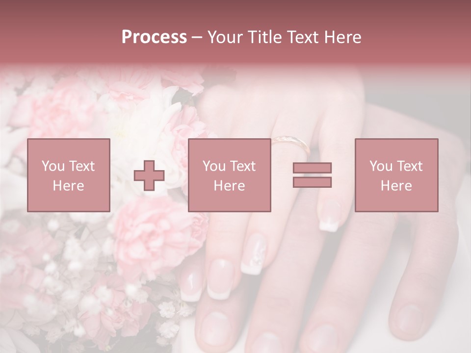 A Bride And Groom Holding A Bouquet Of Flowers PowerPoint Template
