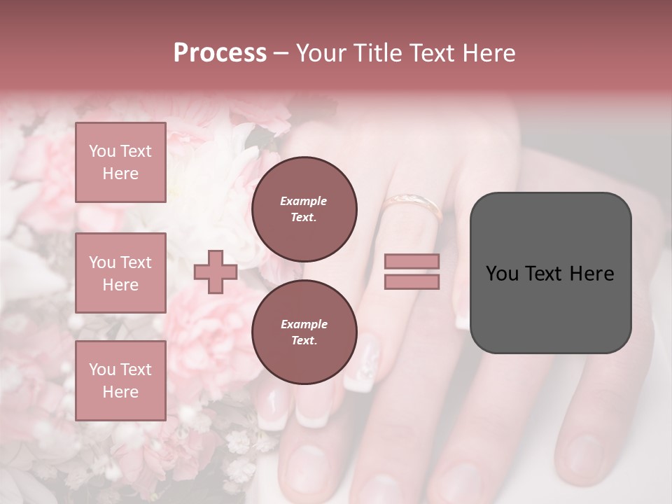 A Bride And Groom Holding A Bouquet Of Flowers PowerPoint Template