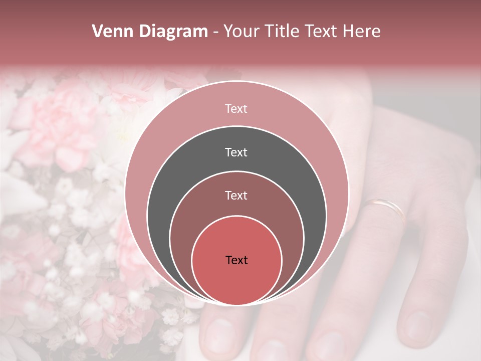 A Bride And Groom Holding A Bouquet Of Flowers PowerPoint Template