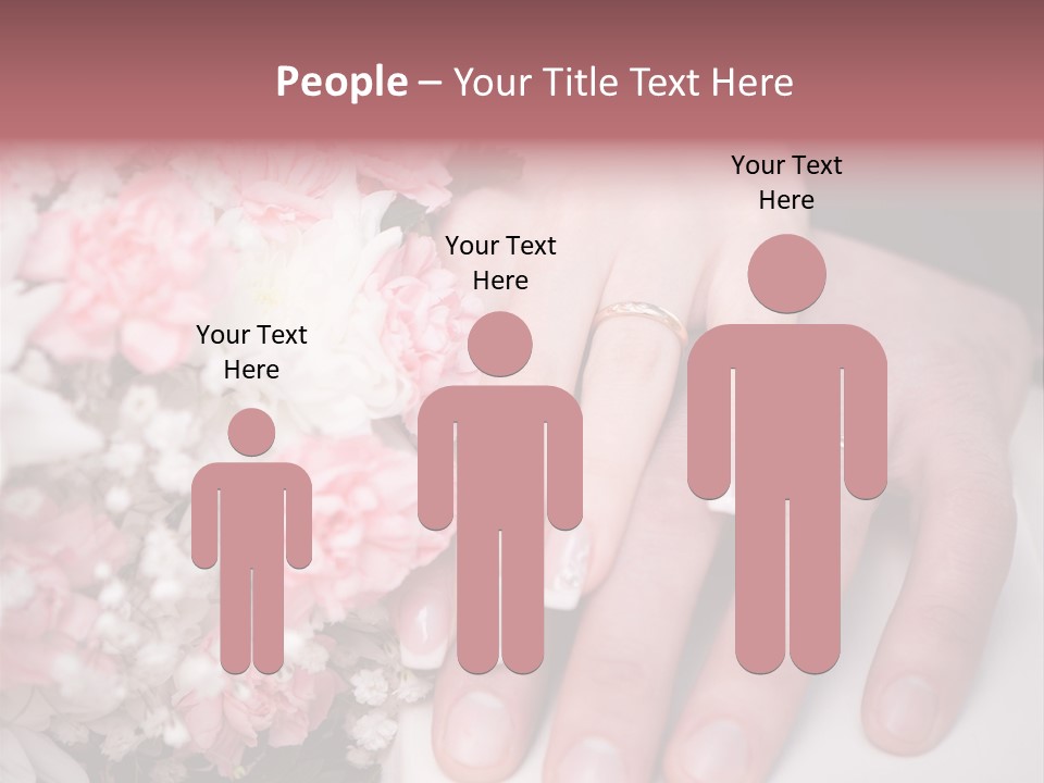 A Bride And Groom Holding A Bouquet Of Flowers PowerPoint Template