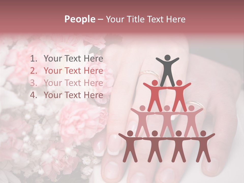 A Bride And Groom Holding A Bouquet Of Flowers PowerPoint Template