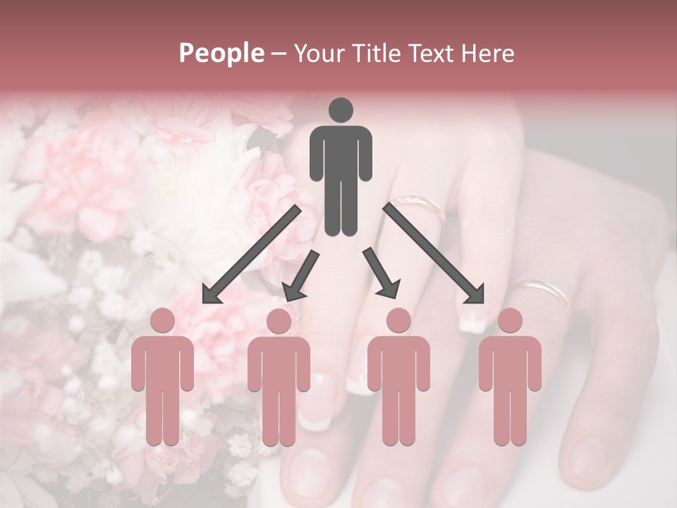 A Bride And Groom Holding A Bouquet Of Flowers PowerPoint Template