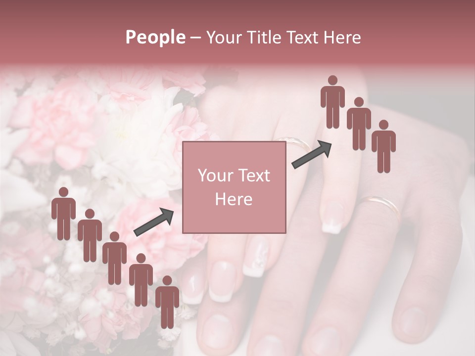 A Bride And Groom Holding A Bouquet Of Flowers PowerPoint Template