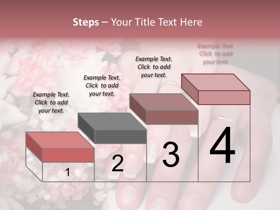 A Bride And Groom Holding A Bouquet Of Flowers PowerPoint Template