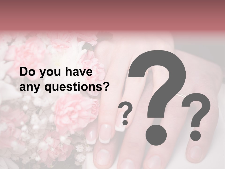 A Bride And Groom Holding A Bouquet Of Flowers PowerPoint Template