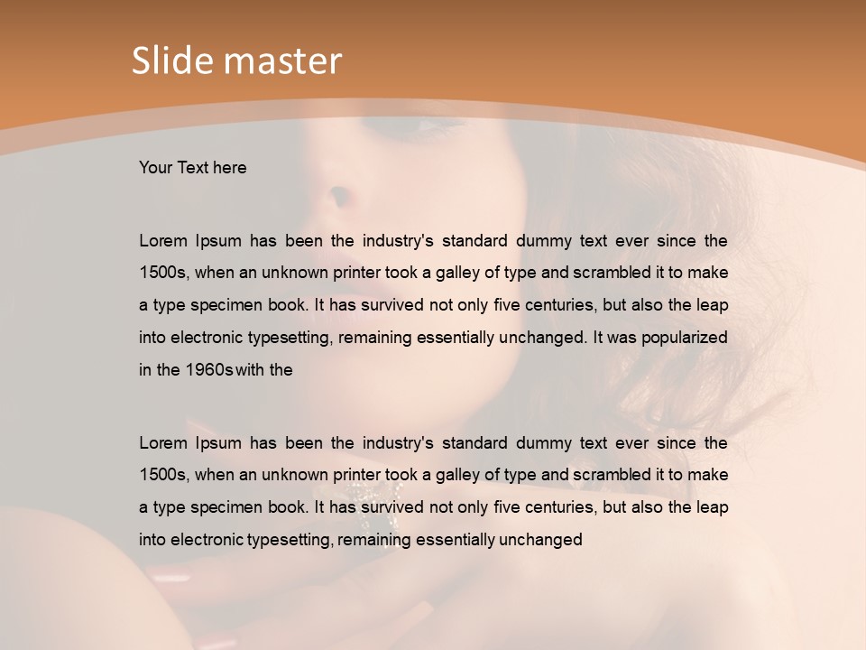 A Beautiful Woman With A Ring On Her Finger PowerPoint Template