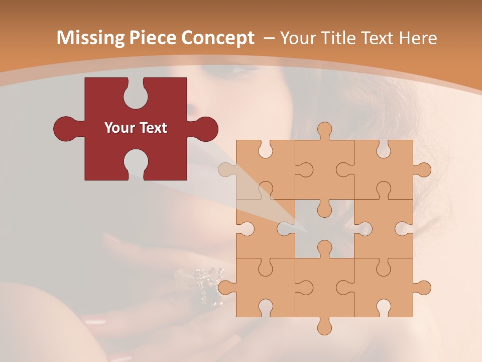 A Beautiful Woman With A Ring On Her Finger PowerPoint Template