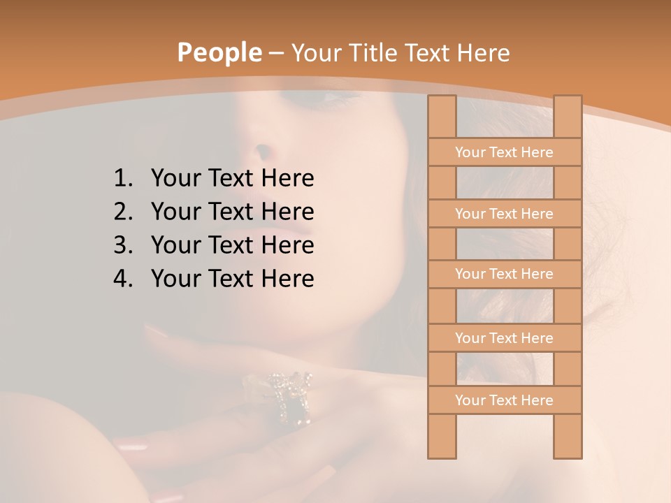 A Beautiful Woman With A Ring On Her Finger PowerPoint Template