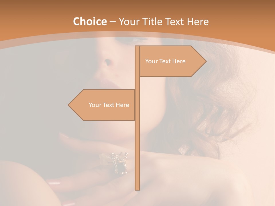 A Beautiful Woman With A Ring On Her Finger PowerPoint Template