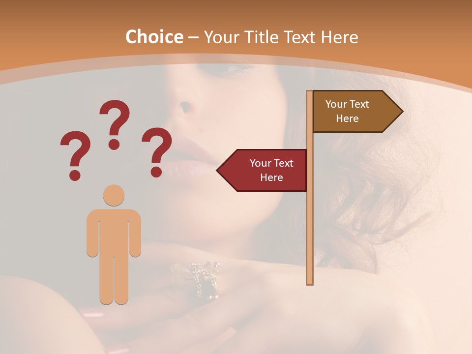 A Beautiful Woman With A Ring On Her Finger PowerPoint Template