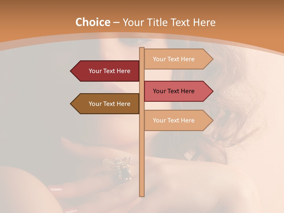 A Beautiful Woman With A Ring On Her Finger PowerPoint Template