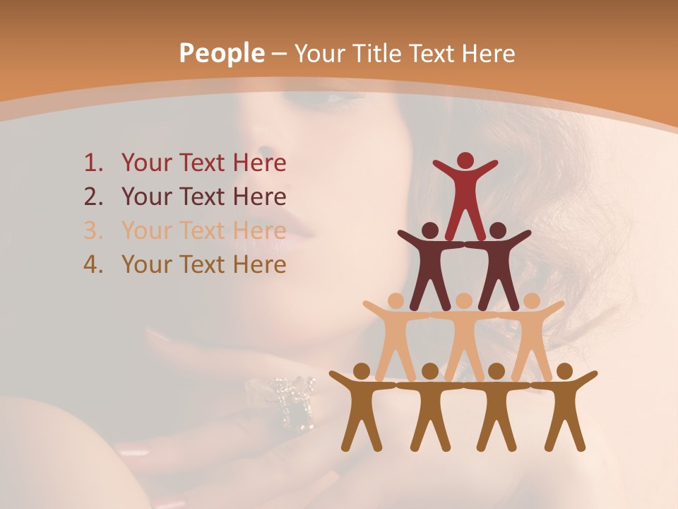 A Beautiful Woman With A Ring On Her Finger PowerPoint Template