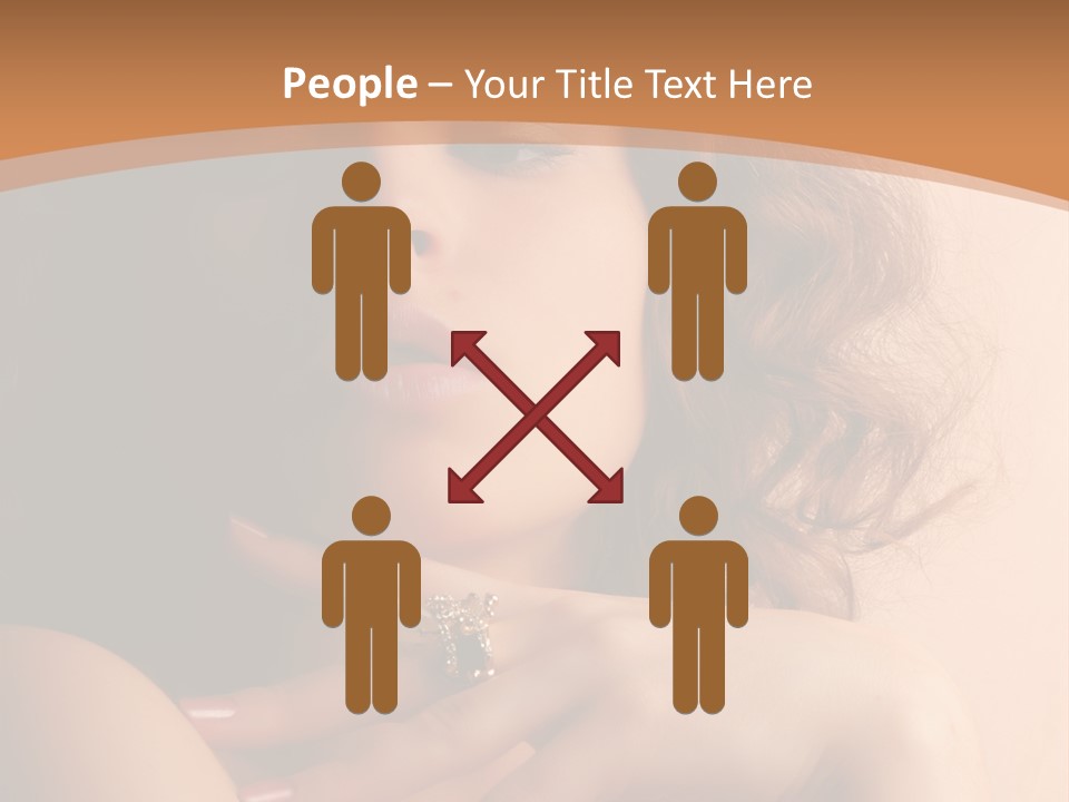 A Beautiful Woman With A Ring On Her Finger PowerPoint Template