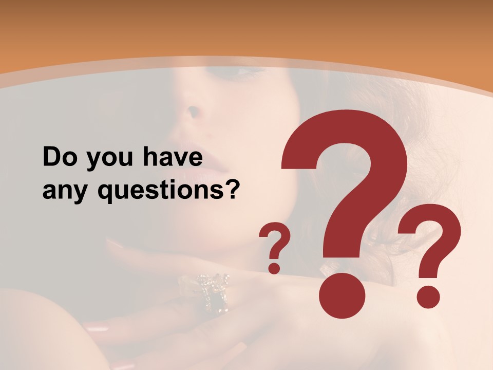 A Beautiful Woman With A Ring On Her Finger PowerPoint Template