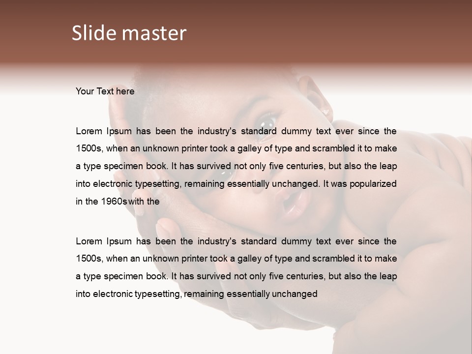 A Baby Is Being Held In His Hands PowerPoint Template