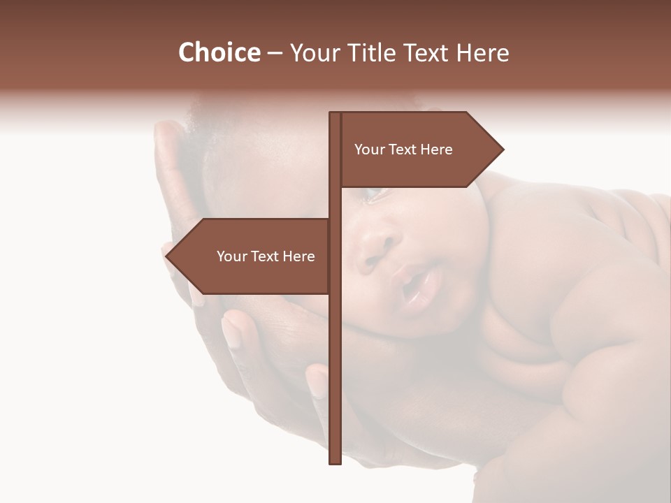 A Baby Is Being Held In His Hands PowerPoint Template