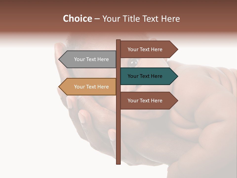 A Baby Is Being Held In His Hands PowerPoint Template