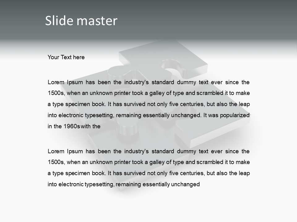 A Piece Of A Puzzle On A White Background PowerPoint Template