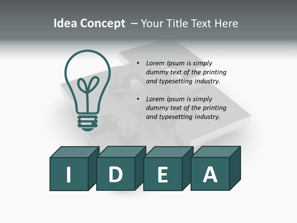 A Piece Of A Puzzle On A White Background PowerPoint Template