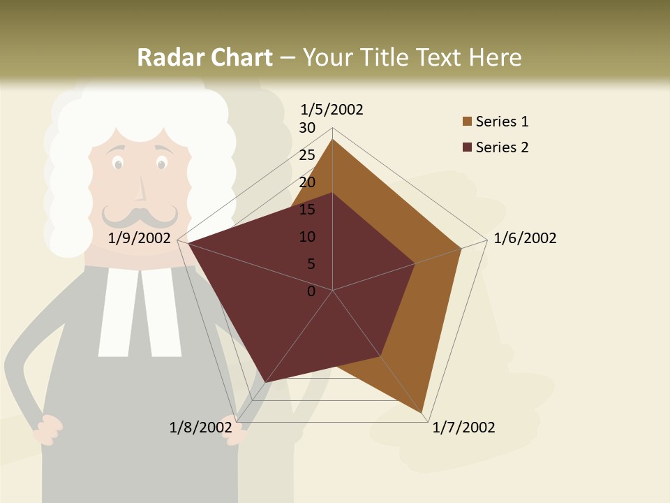 An Old Man In A Black Dress Is Standing With His Hands On His Hips PowerPoint Template