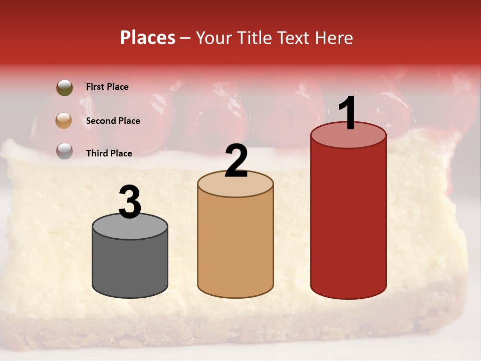 A Piece Of Cheesecake With Cherries On Top PowerPoint Template