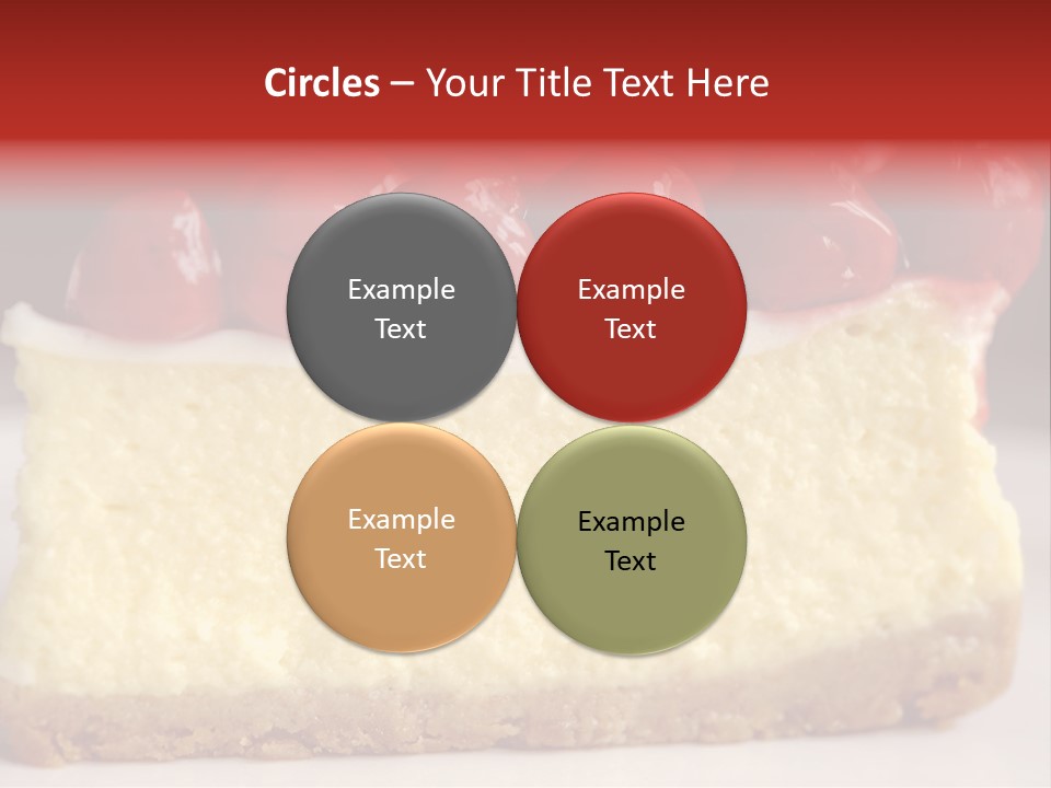 A Piece Of Cheesecake With Cherries On Top PowerPoint Template