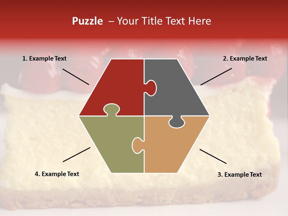 A Piece Of Cheesecake With Cherries On Top PowerPoint Template