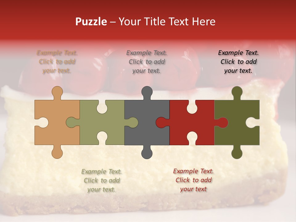A Piece Of Cheesecake With Cherries On Top PowerPoint Template