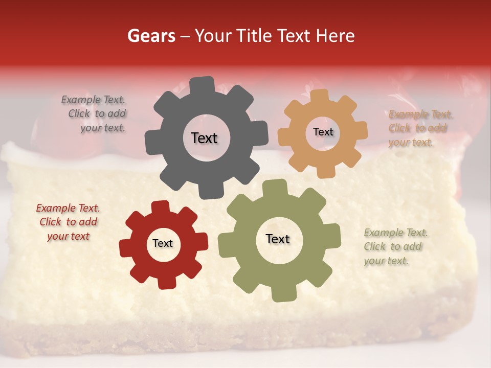 A Piece Of Cheesecake With Cherries On Top PowerPoint Template