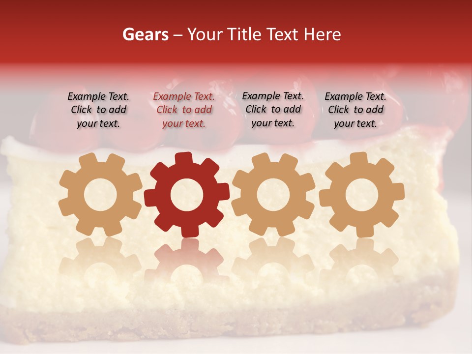 A Piece Of Cheesecake With Cherries On Top PowerPoint Template