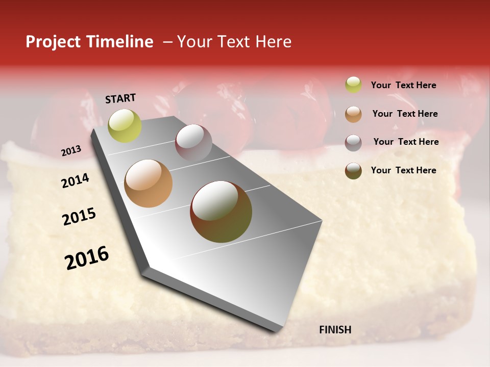 A Piece Of Cheesecake With Cherries On Top PowerPoint Template