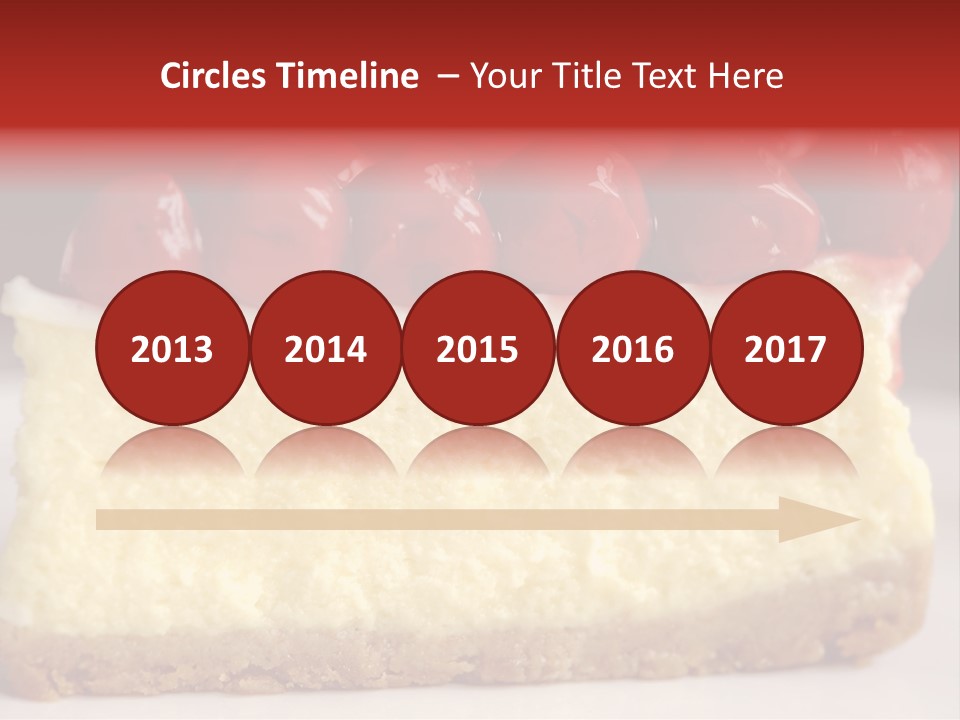 A Piece Of Cheesecake With Cherries On Top PowerPoint Template