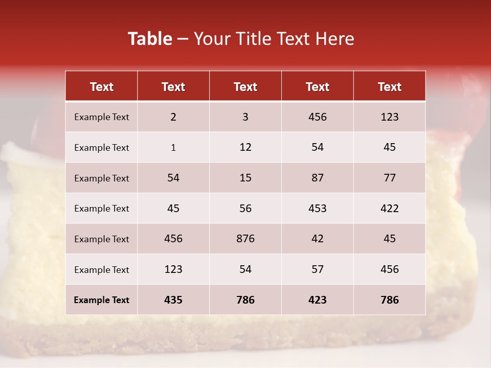 A Piece Of Cheesecake With Cherries On Top PowerPoint Template