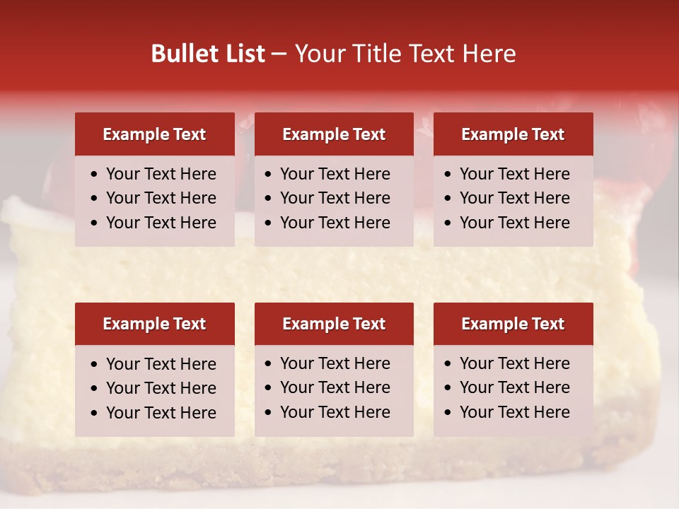A Piece Of Cheesecake With Cherries On Top PowerPoint Template