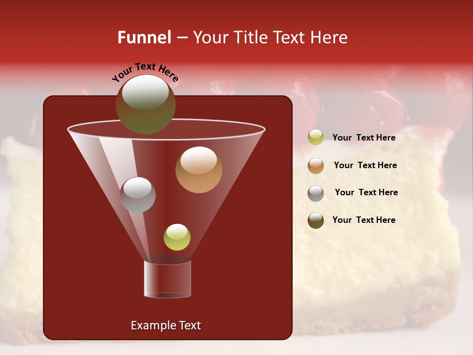 A Piece Of Cheesecake With Cherries On Top PowerPoint Template