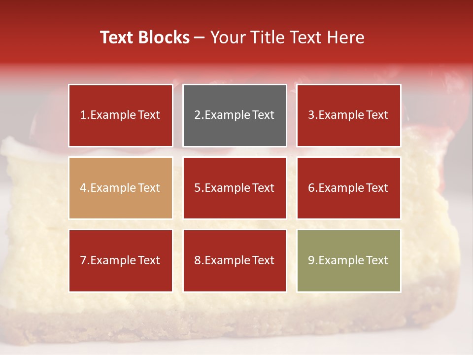 A Piece Of Cheesecake With Cherries On Top PowerPoint Template
