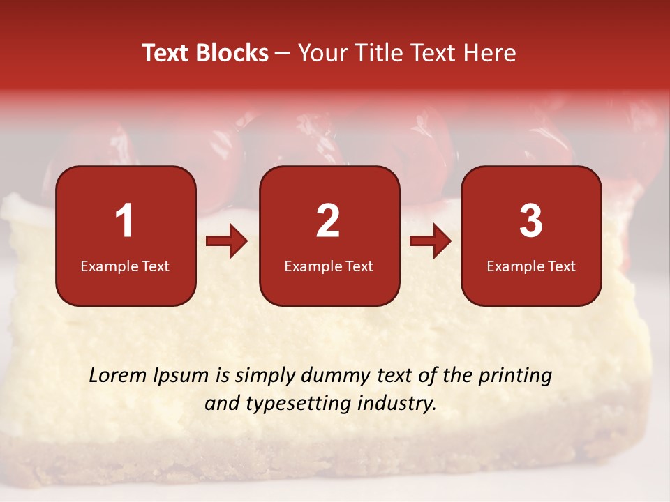 A Piece Of Cheesecake With Cherries On Top PowerPoint Template
