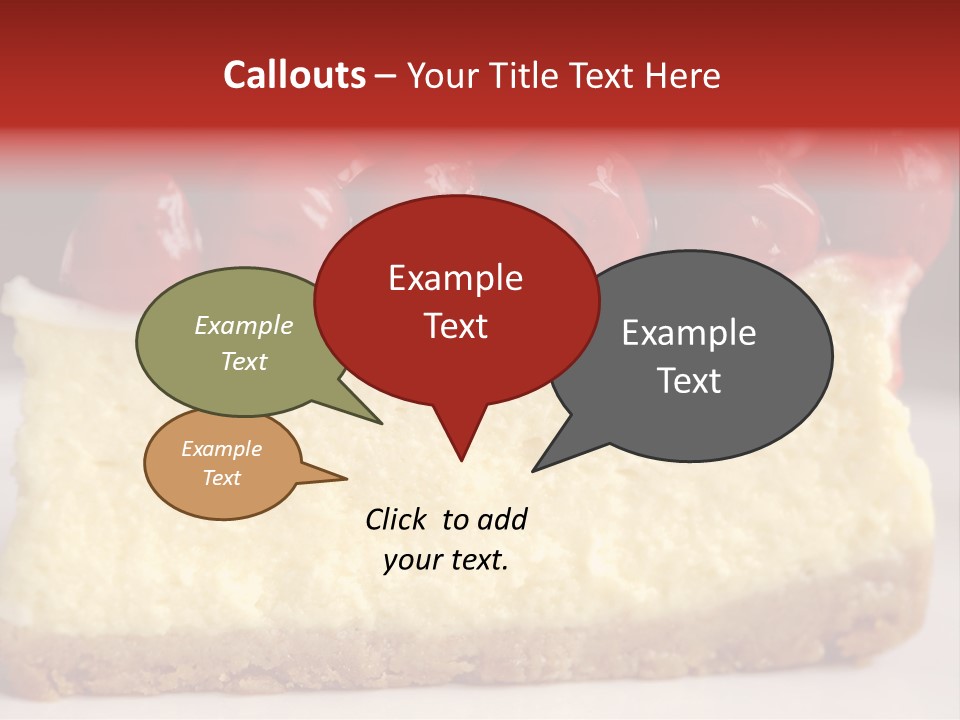 A Piece Of Cheesecake With Cherries On Top PowerPoint Template