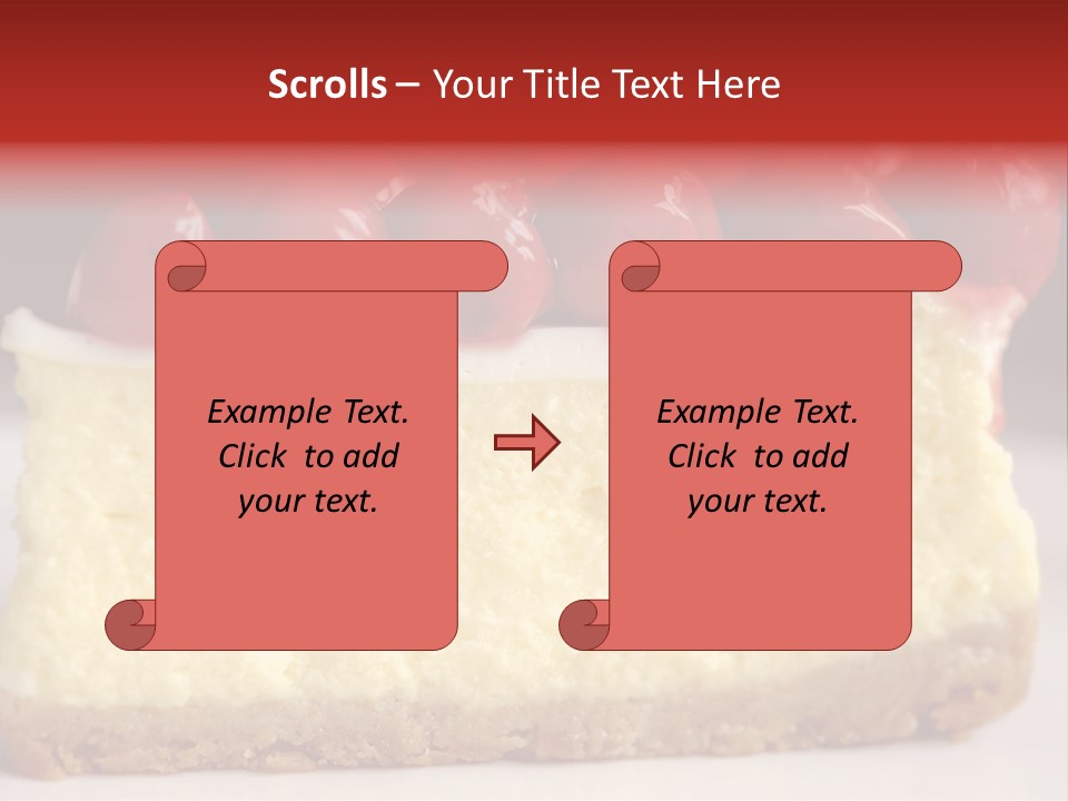 A Piece Of Cheesecake With Cherries On Top PowerPoint Template