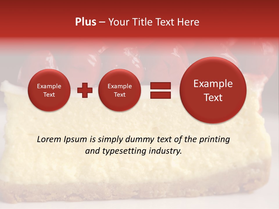 A Piece Of Cheesecake With Cherries On Top PowerPoint Template