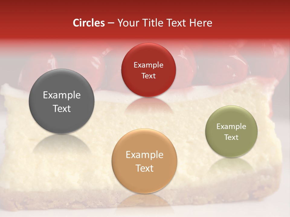 A Piece Of Cheesecake With Cherries On Top PowerPoint Template