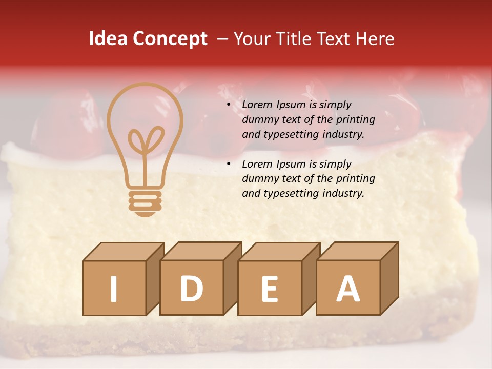 A Piece Of Cheesecake With Cherries On Top PowerPoint Template