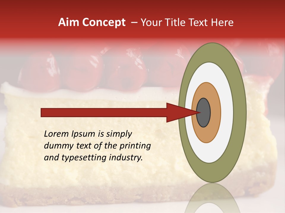 A Piece Of Cheesecake With Cherries On Top PowerPoint Template