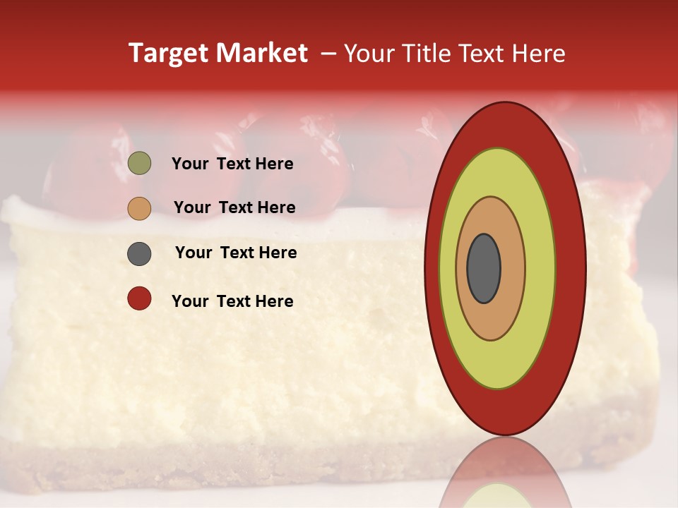 A Piece Of Cheesecake With Cherries On Top PowerPoint Template