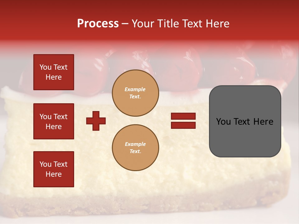 A Piece Of Cheesecake With Cherries On Top PowerPoint Template