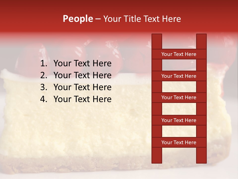 A Piece Of Cheesecake With Cherries On Top PowerPoint Template